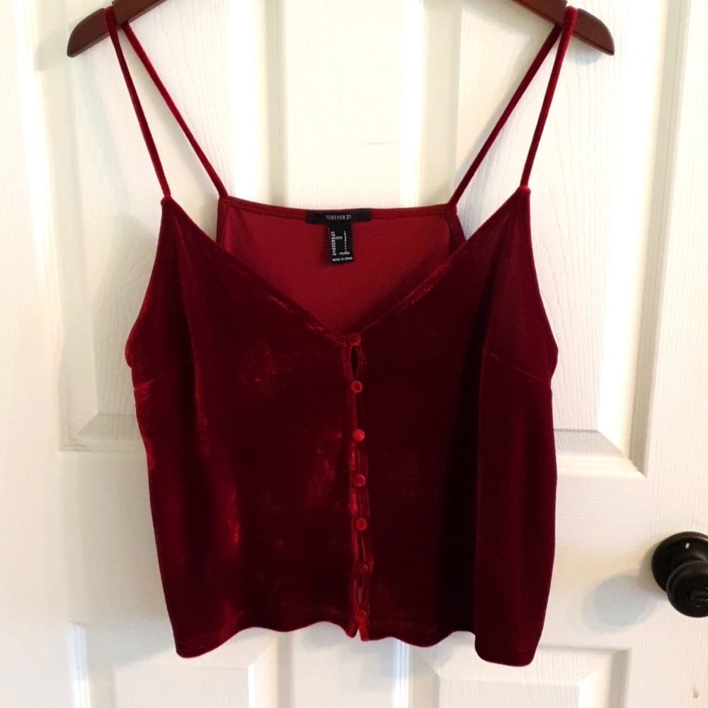 Red Velvet Strappy Top